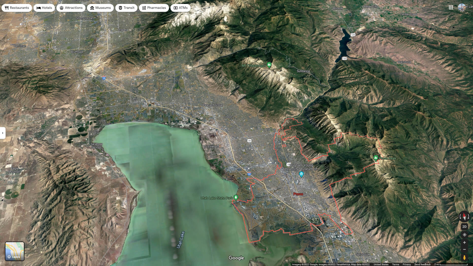 Provo Aerial Map Utah